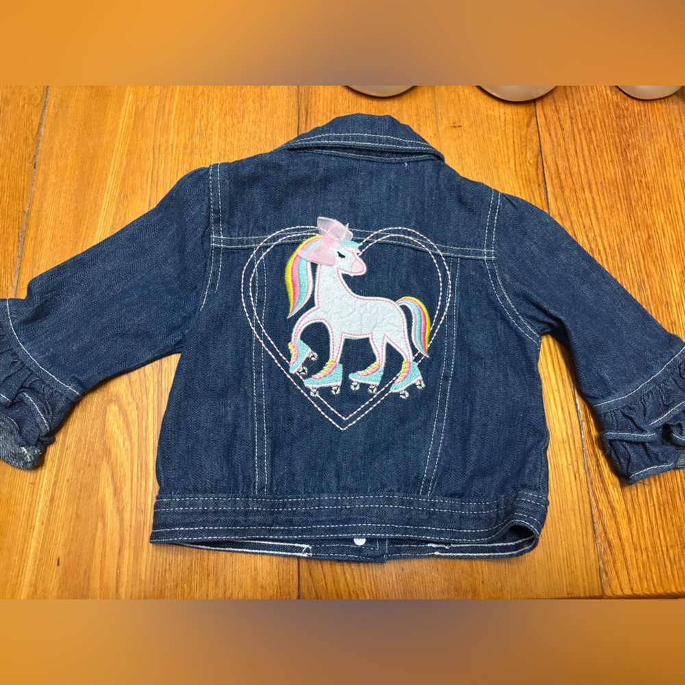 Nanette Kids Denim Jacket with Unicorn Design